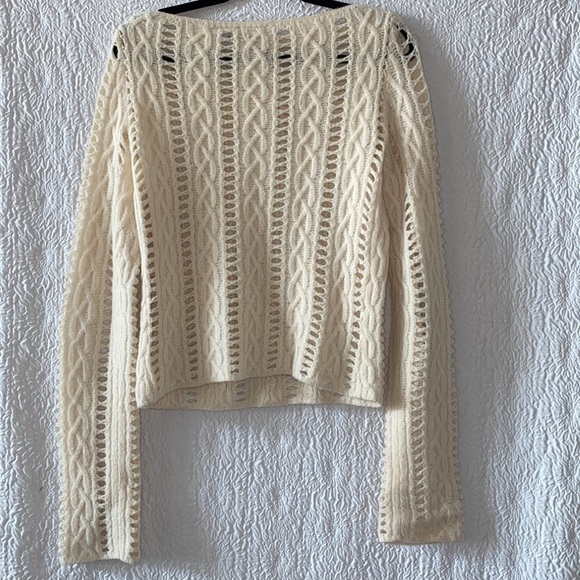 A/X Armani Exchange Merino Wool Angora Rabbit Hair Cable Knit Sweater - Picture 5 of 7